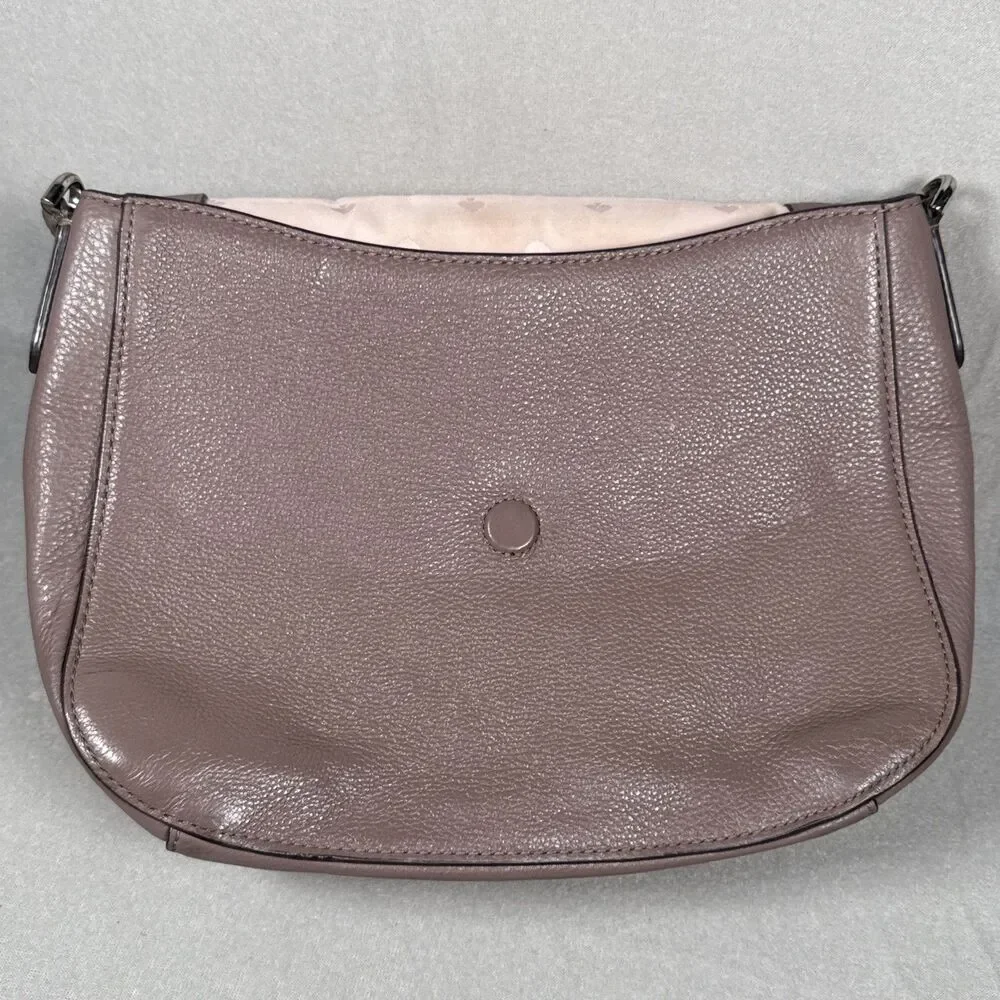 Kate Spade New York Taupe Medium Flap Shoulder Bag Womens Handbag Poor/Fair Cond